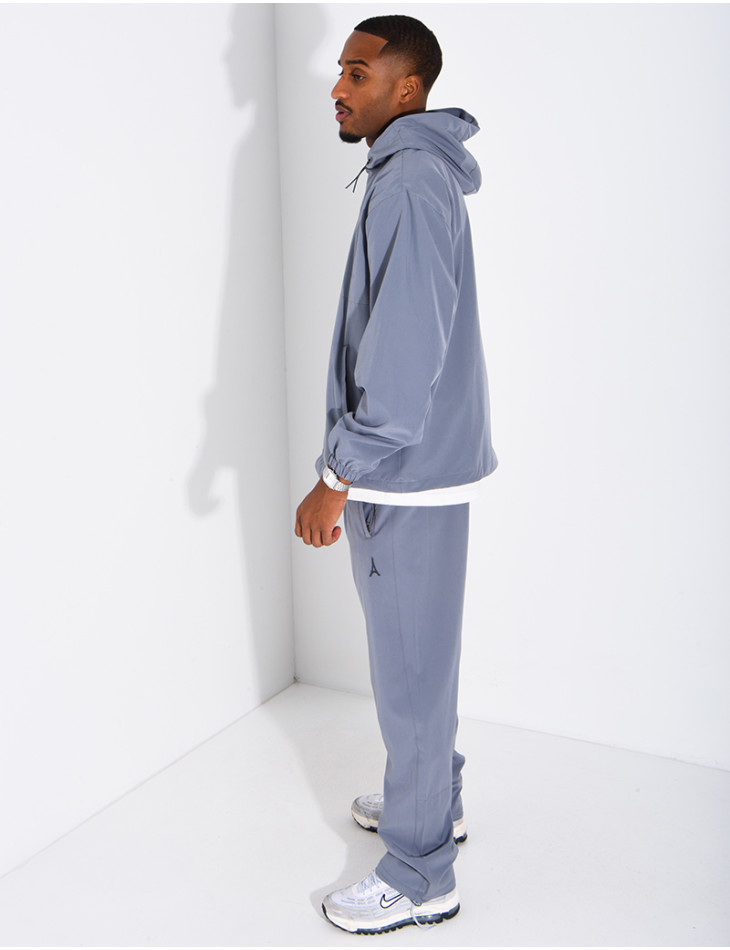 Jogging Set with Hooded Jacket and Pants Featuring the Eiffel Tower