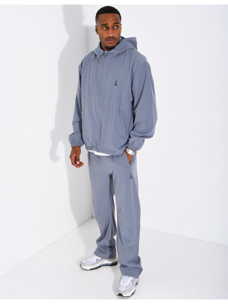 Jogging Set with Hooded Jacket and Pants Featuring the Eiffel Tower
