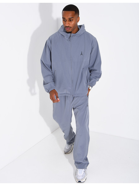 Jogging Set with Hooded Jacket and Pants Featuring the Eiffel Tower