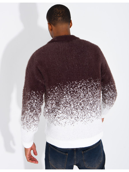 Pull effet laine à col zippé