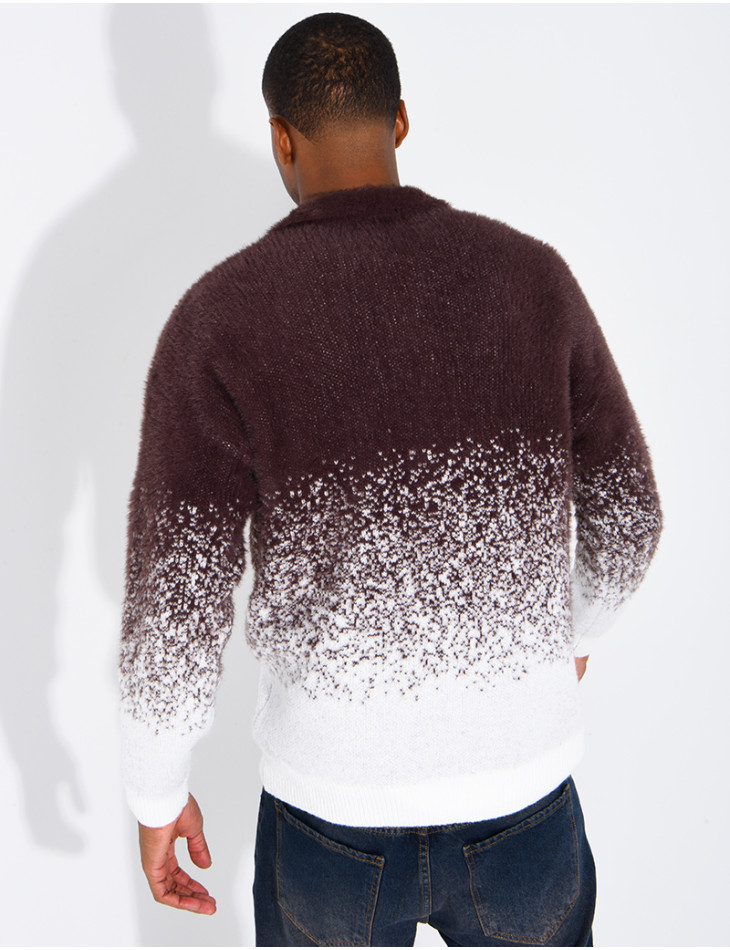 Pull effet laine à col zippé