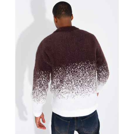 Pull effet laine à col zippé