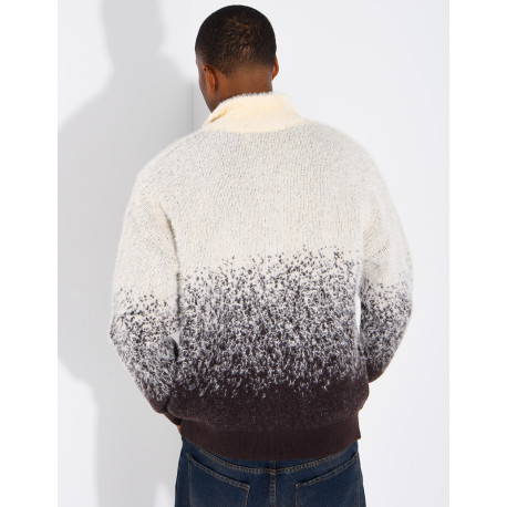 Gilet effet laine duveteux dégradé double zip