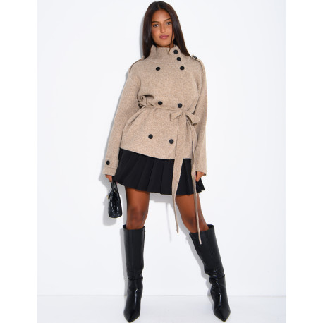 Super-soft wool cardigan with a belt