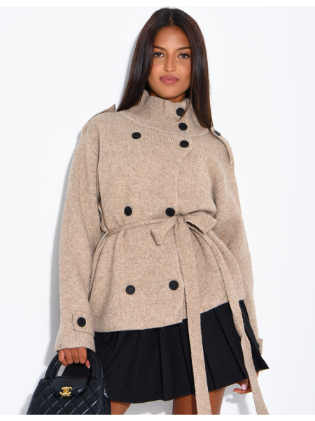 Super-soft wool cardigan with a belt
