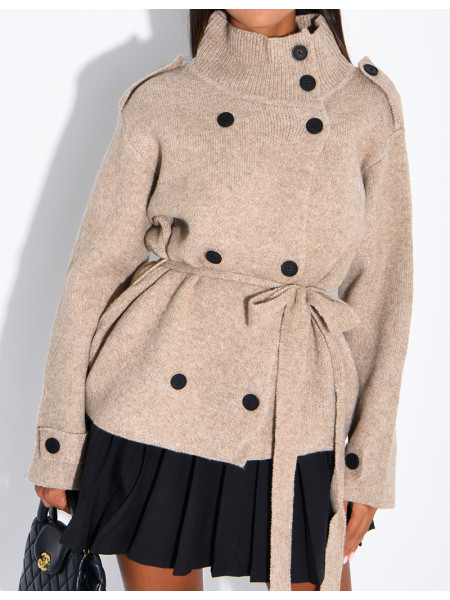 Super-soft wool cardigan with a belt