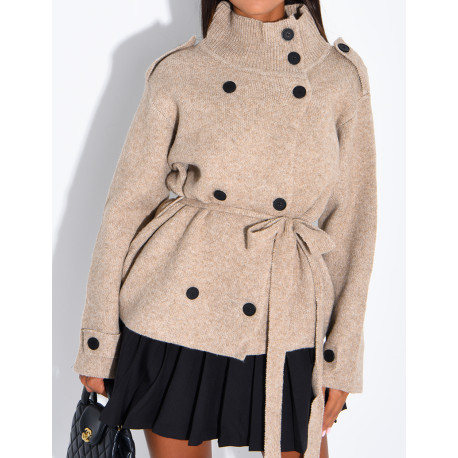 Super-soft wool cardigan with a belt