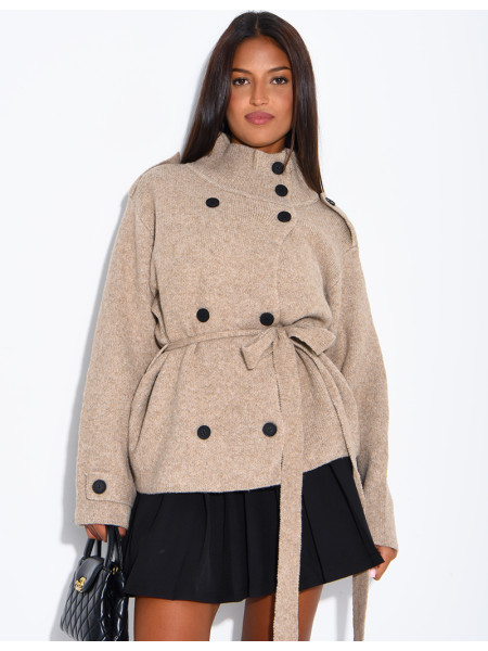 Super-soft wool cardigan with a belt
