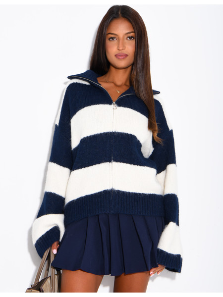 Striped Knit Cardigan