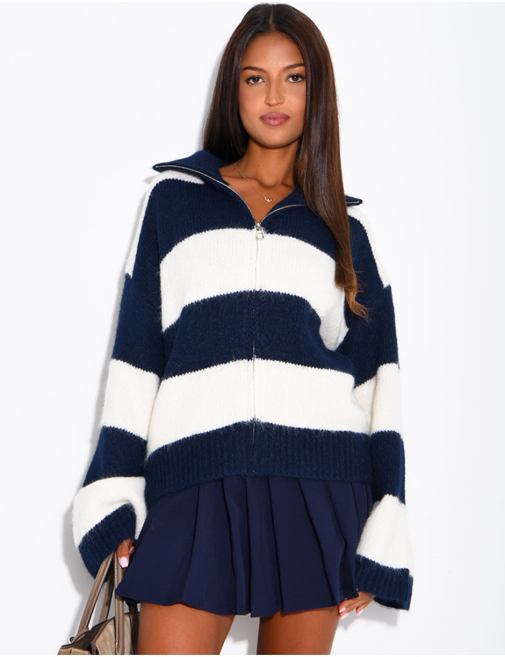 Striped Knit Cardigan