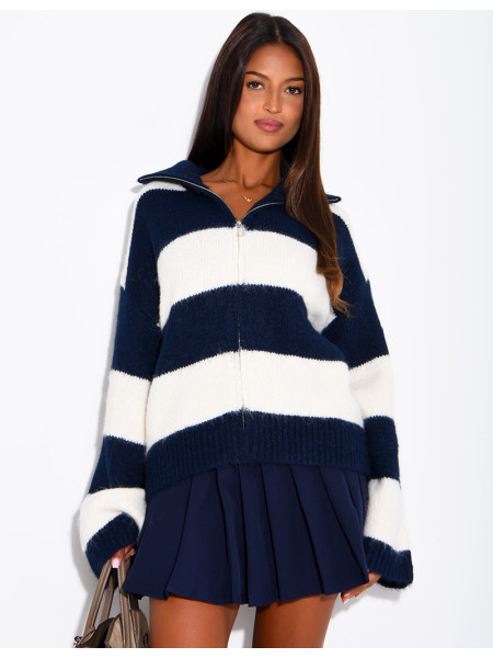 Striped Knit Cardigan