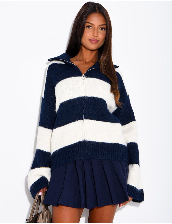 Striped Knit Cardigan