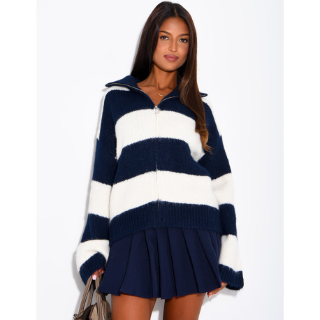 Striped Knit Cardigan