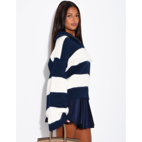 Striped Knit Cardigan