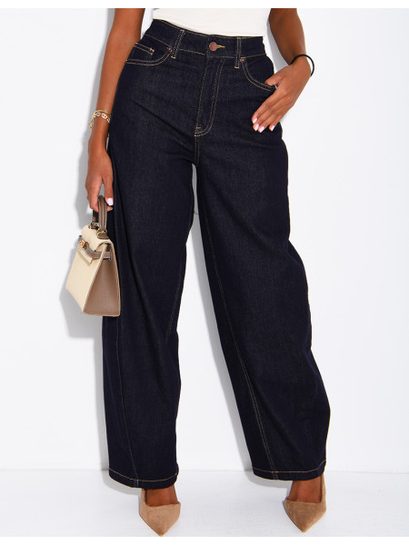 Raw-Blue-Jeans im Barrel-Schnitt