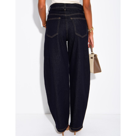 Raw-Blue-Jeans im Barrel-Schnitt