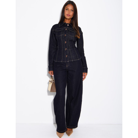 Raw-Blue-Jeans im Barrel-Schnitt