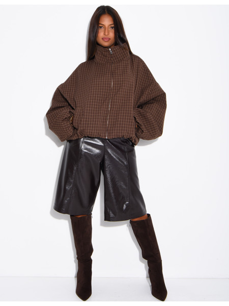Veste courte à carreaux