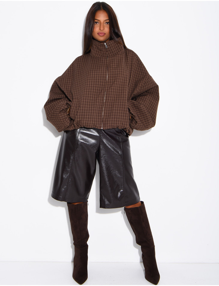 Veste courte à carreaux