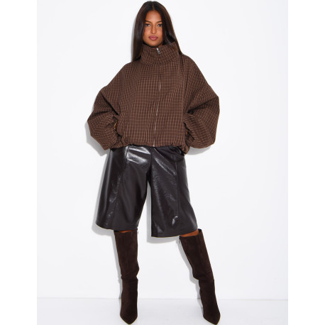 Veste courte à carreaux