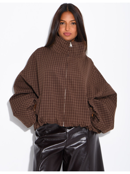 Veste courte à carreaux