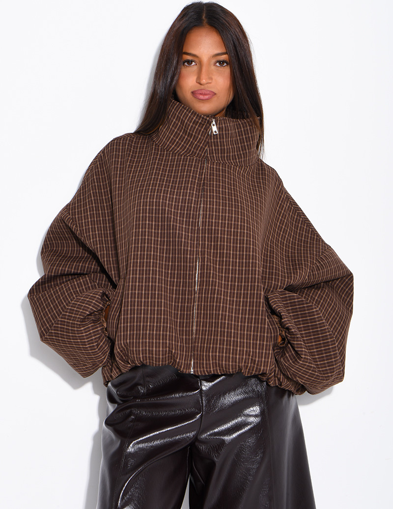 Veste courte à carreaux