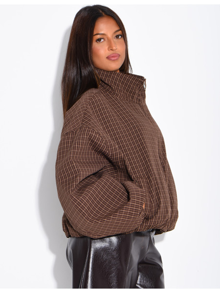 Veste courte à carreaux