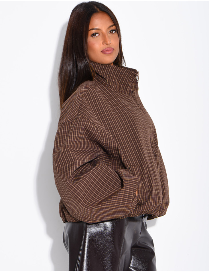 Veste courte à carreaux
