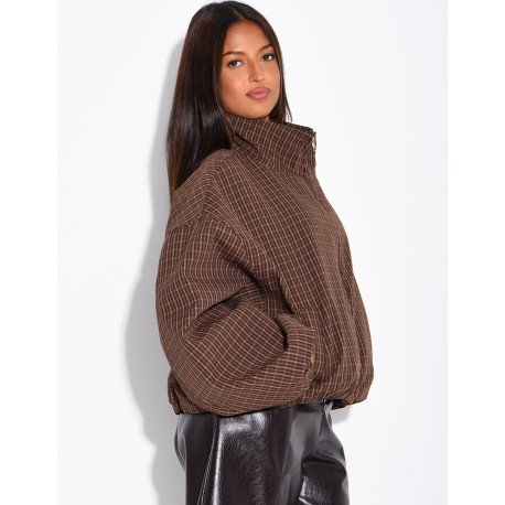 Veste courte à carreaux