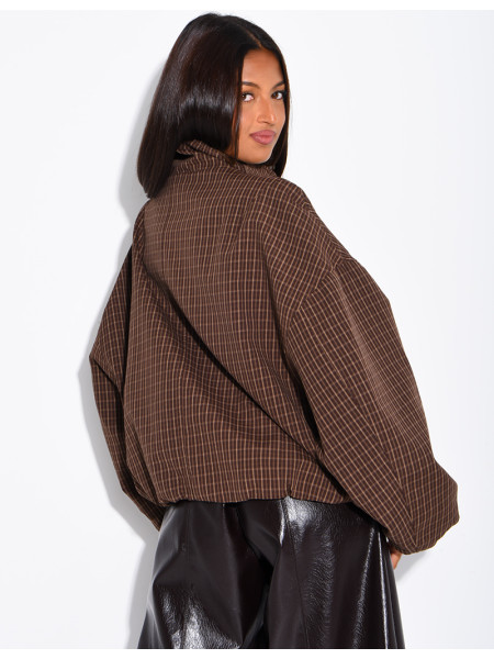 Veste courte à carreaux