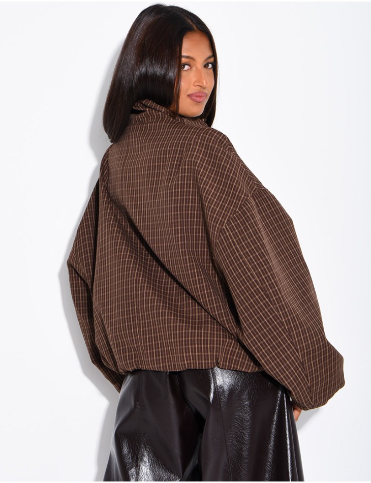 Veste courte à carreaux