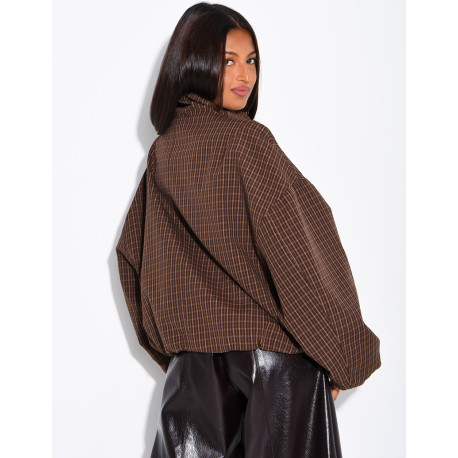 Veste courte à carreaux