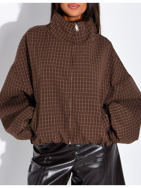 Veste courte à carreaux