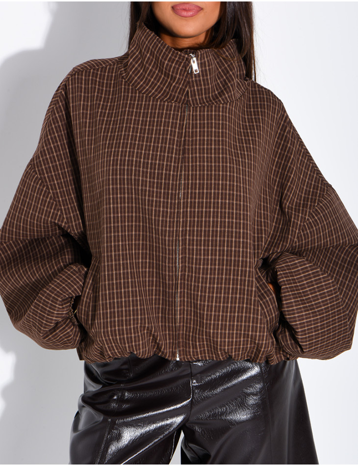 Veste courte à carreaux
