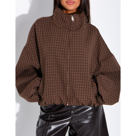 Veste courte à carreaux
