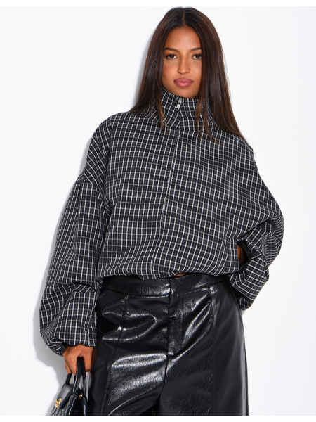 Veste courte à carreaux