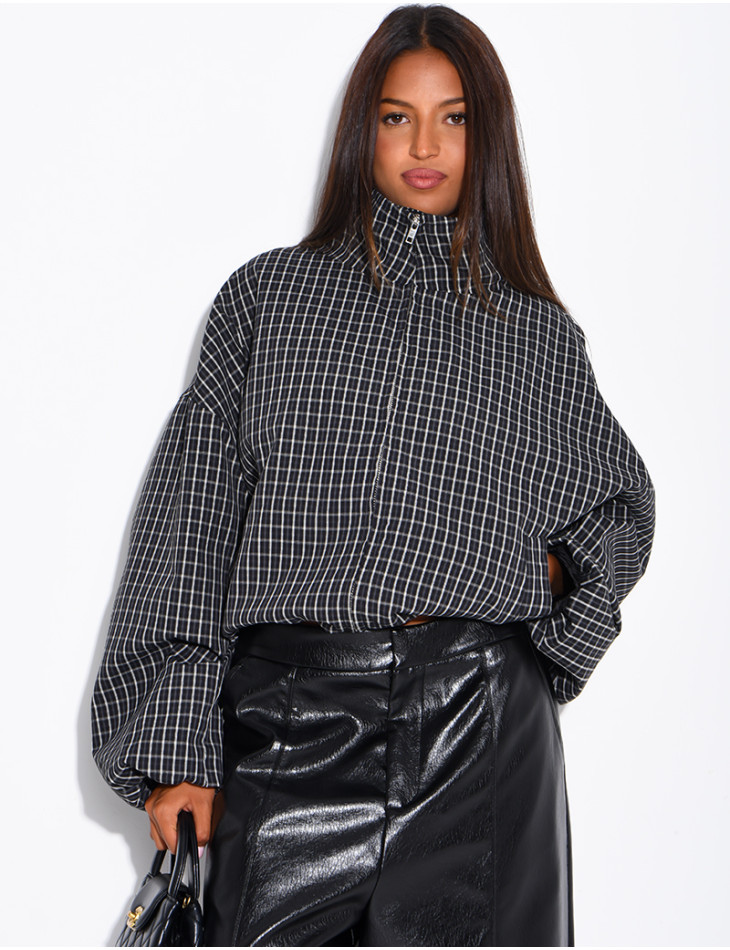 Veste courte à carreaux