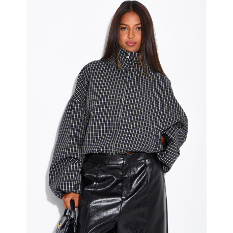 Veste courte à carreaux
