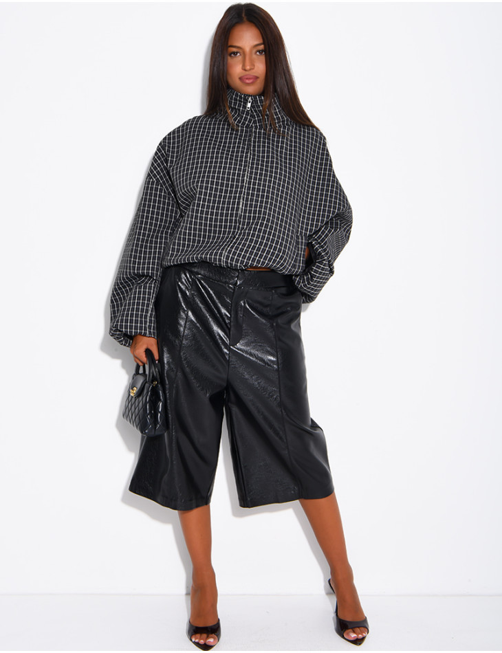 Veste courte à carreaux