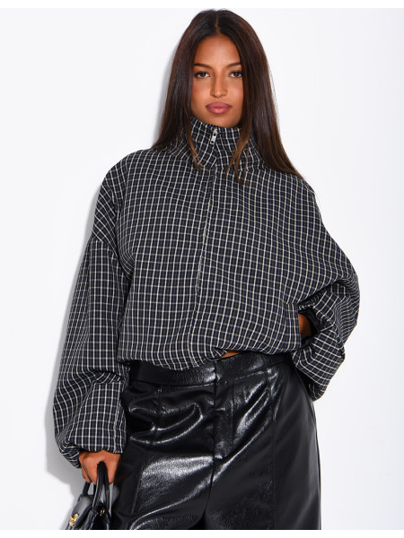 Veste courte à carreaux
