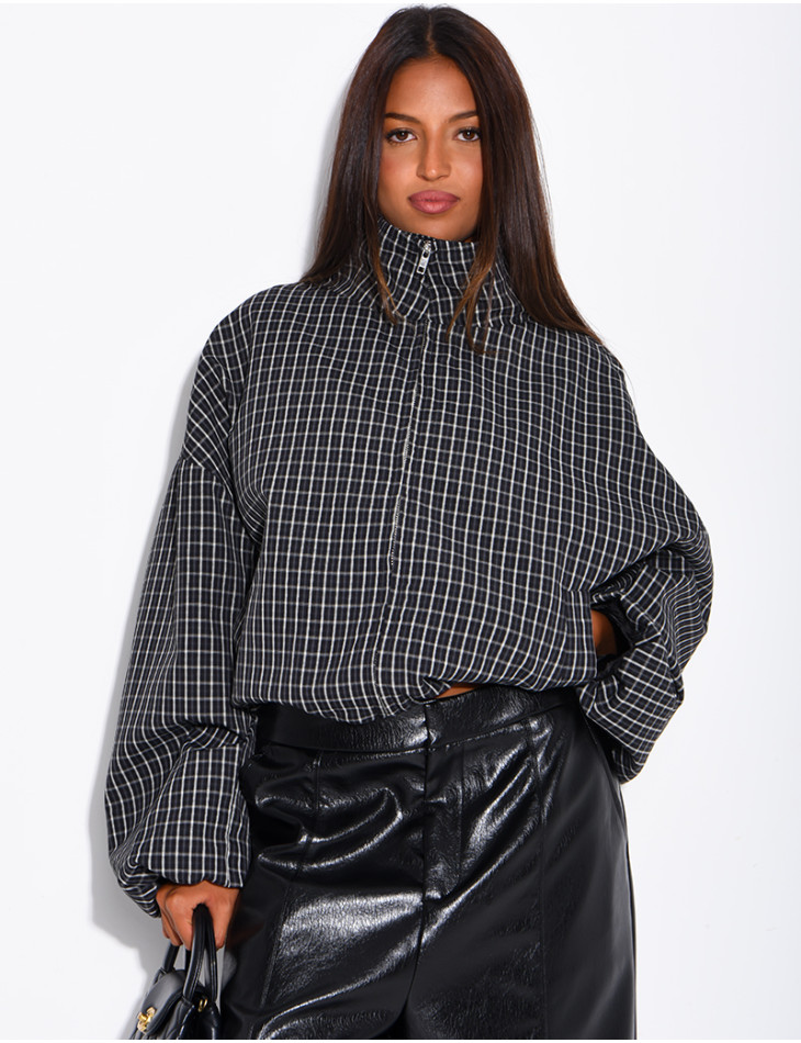 Veste courte à carreaux