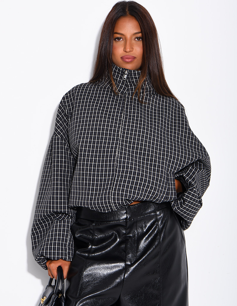 Veste courte à carreaux