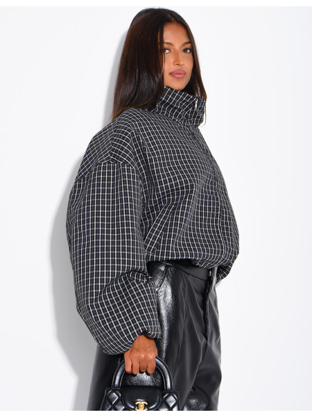 Veste courte à carreaux