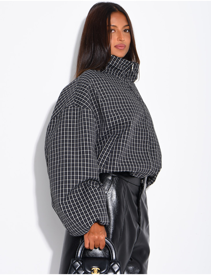 Veste courte à carreaux