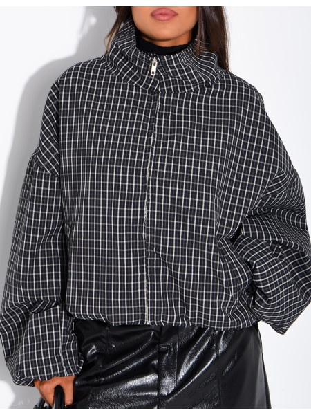 Veste courte à carreaux