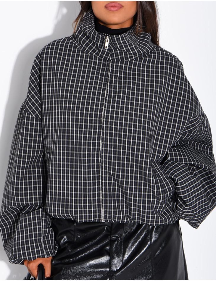 Veste courte à carreaux