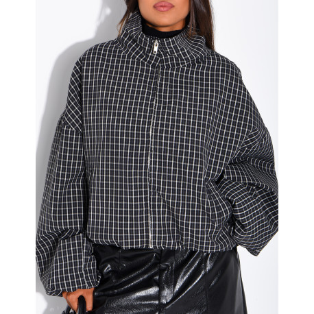 Veste courte à carreaux