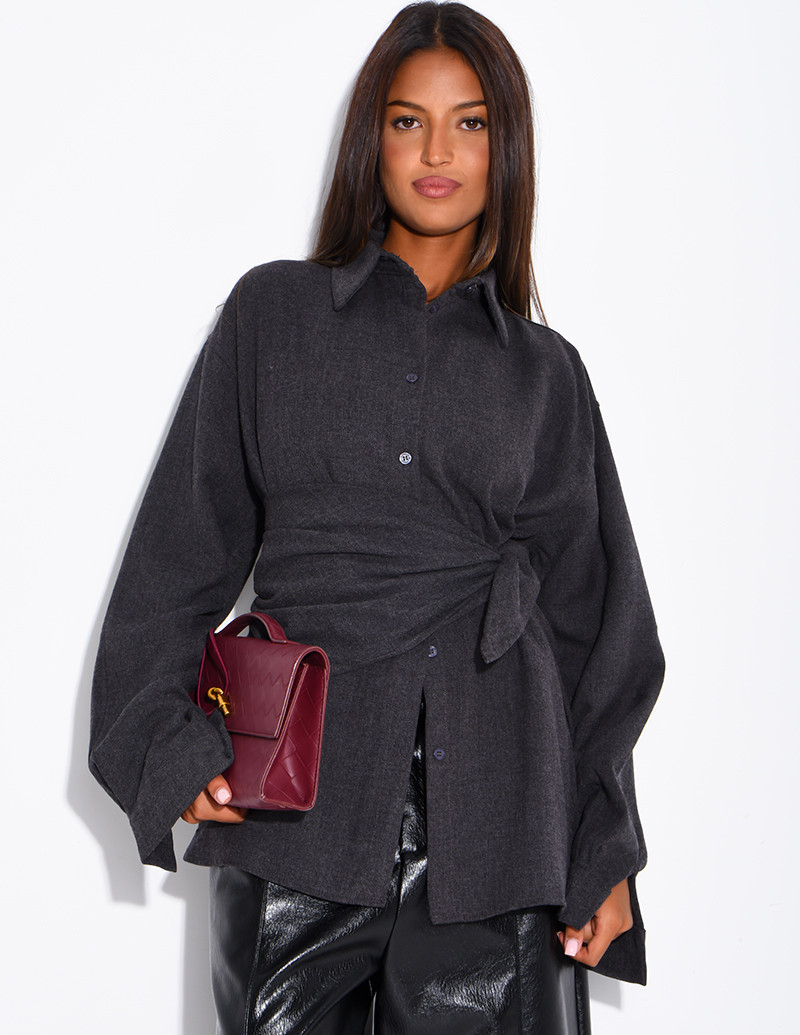 Chemise oversize chiné et...