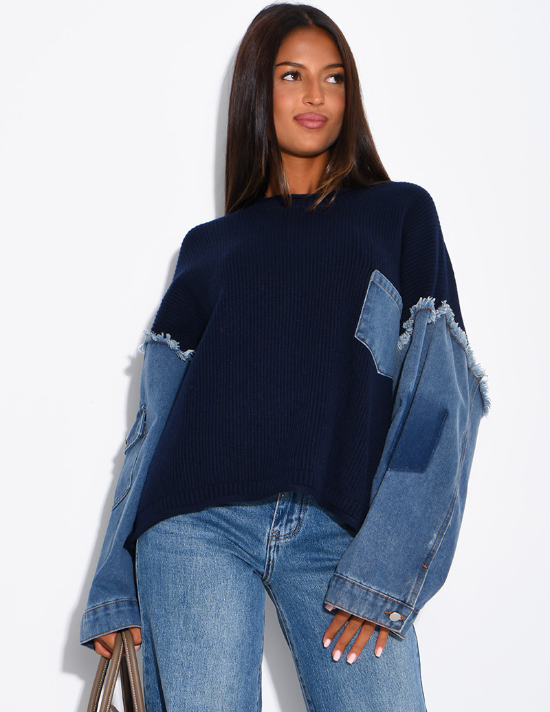 Oversized wool sweater with...