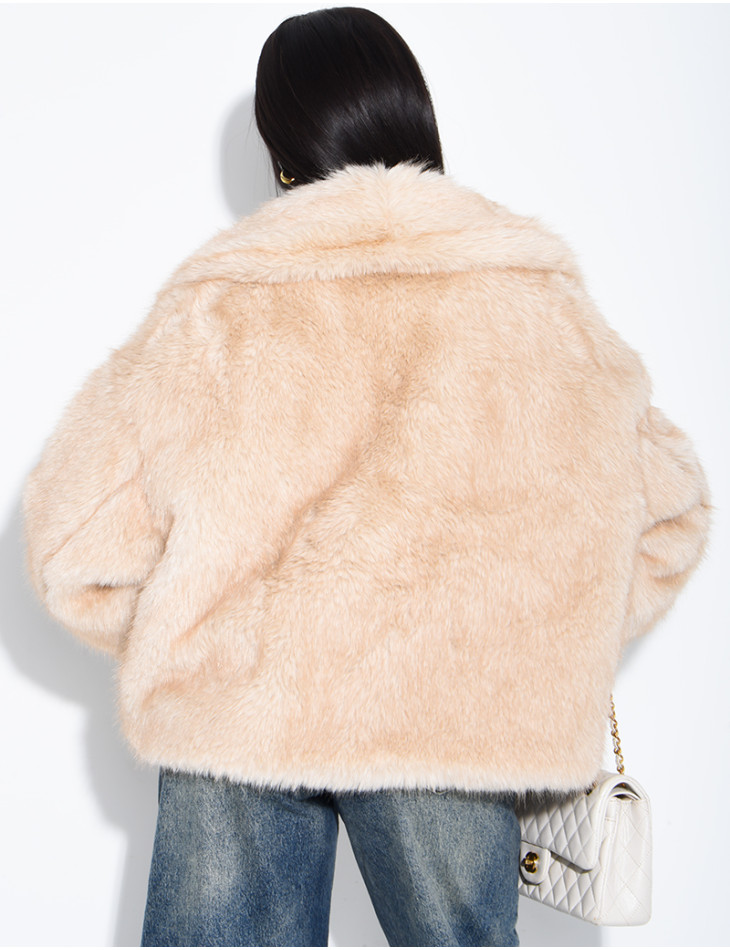 Veste réversible en similicuir et fausse fourrure